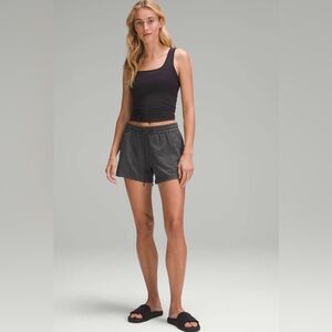 Lululemon Soft Jersey Relaxed-Fit Mid-Rise Short 4" Heathered Black